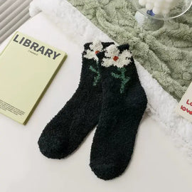 Flower Garden Fuzzy Socks