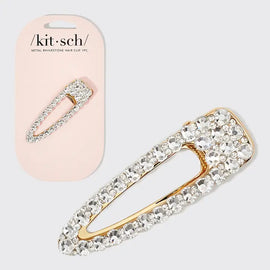 Kitsch Metal Rhinestone Large Open Shape Hair Clip 1pc - Gold