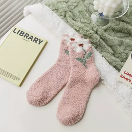 Flower Garden Fuzzy Socks