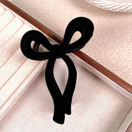 Flocked Bow Hair Clip