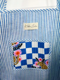 Quilted Checkered Jaguar Tote Bag