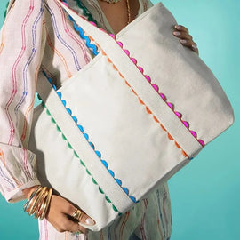 Colorful Ricrac Canvas Tote Bag