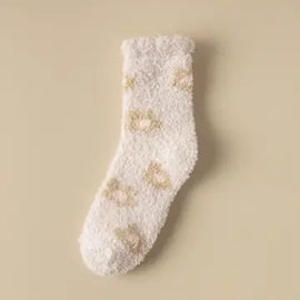 Fuzzy Floral Socks