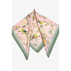 Floral Bird Print Bandana Scarf