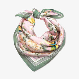 Floral Bird Print Bandana Scarf