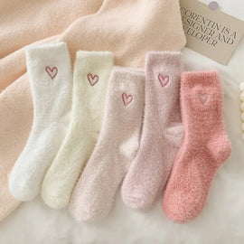 Plush Heart Socks