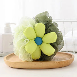 Large Bath Pouf w/Daisy