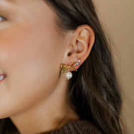 Taylor Shaye Kaylie Bow Drop Earrings