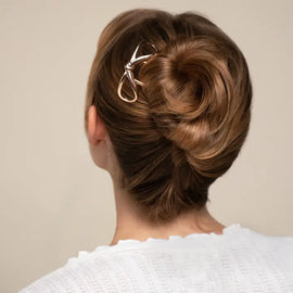 Kitsch Mini Metal Bow French Hair Pin - Gold