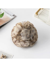 Leopard Mesh Shower Pouf