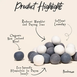 Organic Wool Dryer Balls/Set of 6