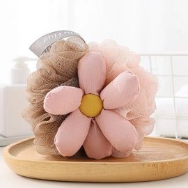 Large Bath Pouf w/Daisy