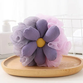 Large Bath Pouf w/Daisy