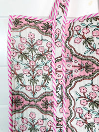 Quilted Tote Bag/Pink Petal