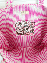Quilted Tote Bag/Pink Petal