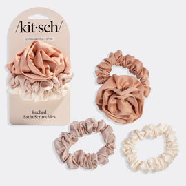 Kitsch Rosette Ruched Satin Scruchie