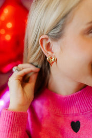 Struck by Love Heart Stud Earring