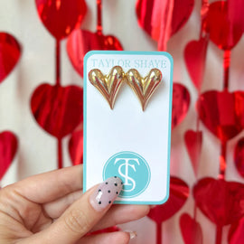 Struck by Love Heart Stud Earring