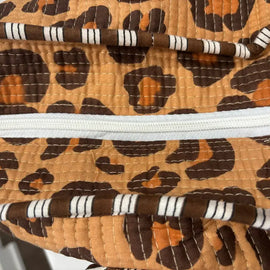 Quilted  Cotton Tote - Wild Side Leopard Print